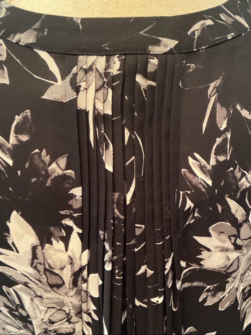 NYDJ Black Floral Split-Neck Blouse - Picture 3 of 7